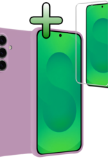 BASEY. BASEY. Samsung Galaxy S25 FE Hoesje Siliconen Met Screenprotector - Lila