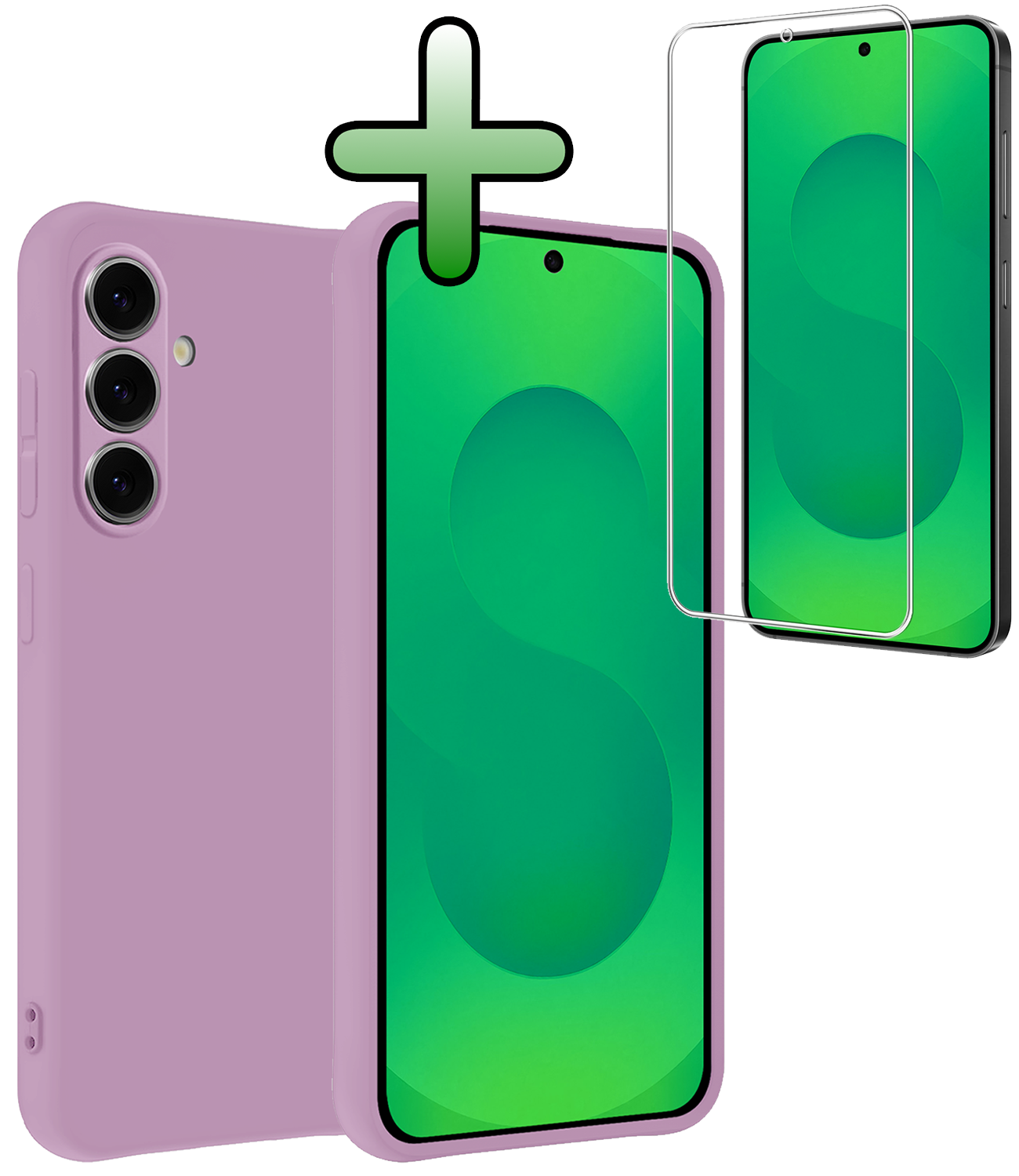 BASEY. BASEY. Samsung Galaxy S25 FE Hoesje Siliconen Met Screenprotector - Lila