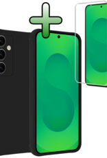 BASEY. BASEY. Samsung Galaxy S25 FE Hoesje Siliconen Met Screenprotector - Zwart