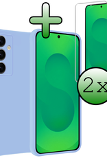 BASEY. BASEY. Samsung Galaxy S25 FE Hoesje Siliconen Met 2x Screenprotector - Lichtblauw