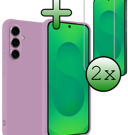 BASEY. BASEY. Samsung Galaxy S25 FE Hoesje Siliconen Met 2x Screenprotector - Lila