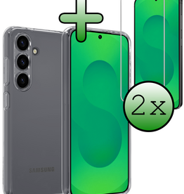 BASEY. BASEY. Samsung Galaxy S25 FE Hoesje Siliconen Met 2x Screenprotector - Transparant