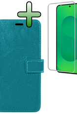 BASEY. BASEY. Samsung Galaxy S25 FE Hoesje Bookcase Met Screenprotector - Turquoise