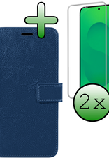 BASEY. BASEY. Samsung Galaxy S25 FE Hoesje Bookcase Met 2x Screenprotector - Donkerblauw