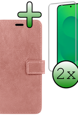 BASEY. BASEY. Samsung Galaxy S25 FE Hoesje Bookcase Met 2x Screenprotector - Rose Goud
