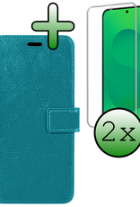 BASEY. BASEY. Samsung Galaxy S25 FE Hoesje Bookcase Met 2x Screenprotector - Turquoise
