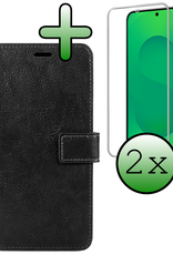 BASEY. BASEY. Samsung Galaxy S25 FE Hoesje Bookcase Met 2x Screenprotector - Zwart