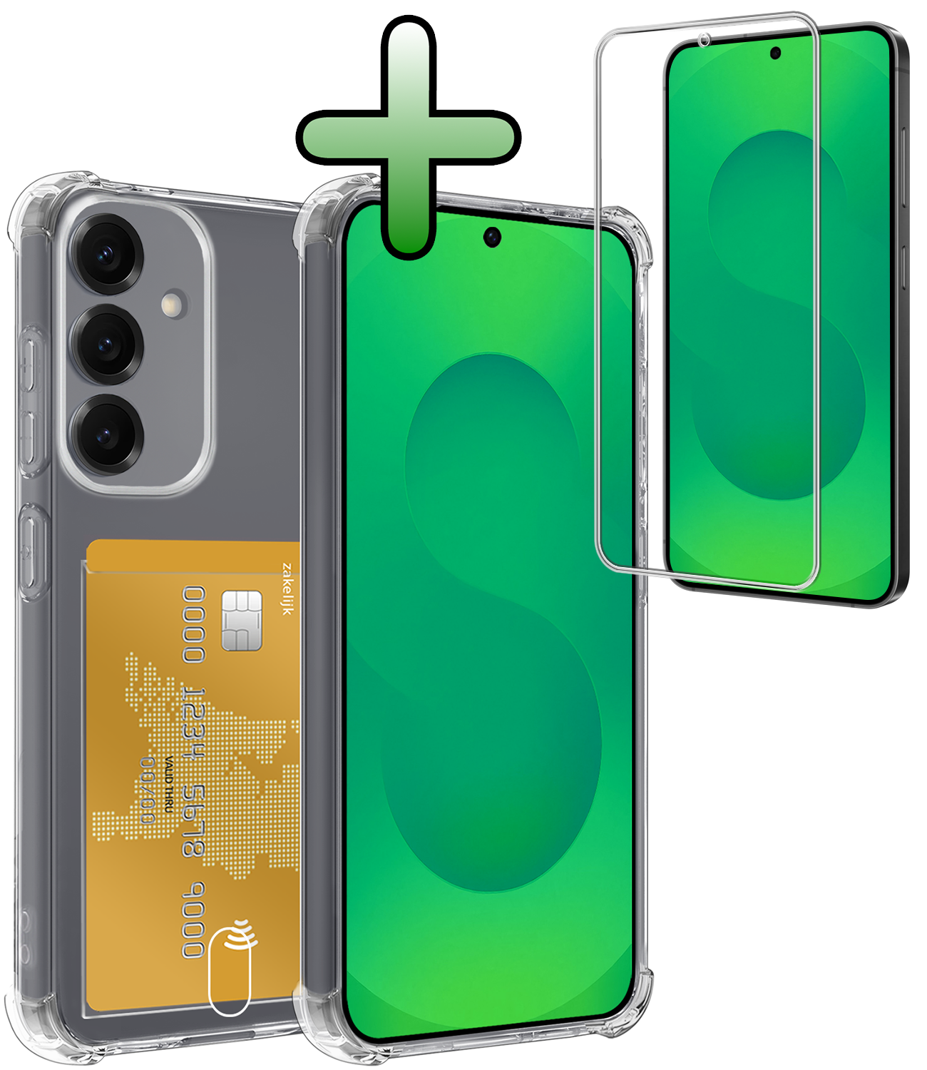 BASEY. BASEY. Samsung Galaxy S25 FE Hoesje Pashouder Met Screenprotector