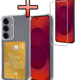 NoXx NoXx Samsung Galaxy S25 FE Hoesje Pashouder Met Screenprotector