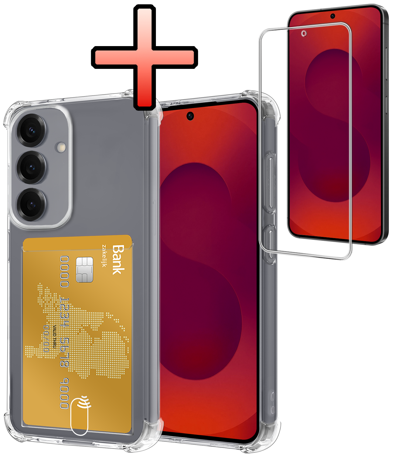 NoXx NoXx Samsung Galaxy S25 FE Hoesje Pashouder Met Screenprotector