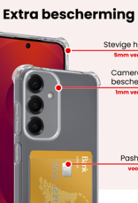 NoXx NoXx Samsung Galaxy S25 FE Hoesje Pashouder Met 2x Screenprotector