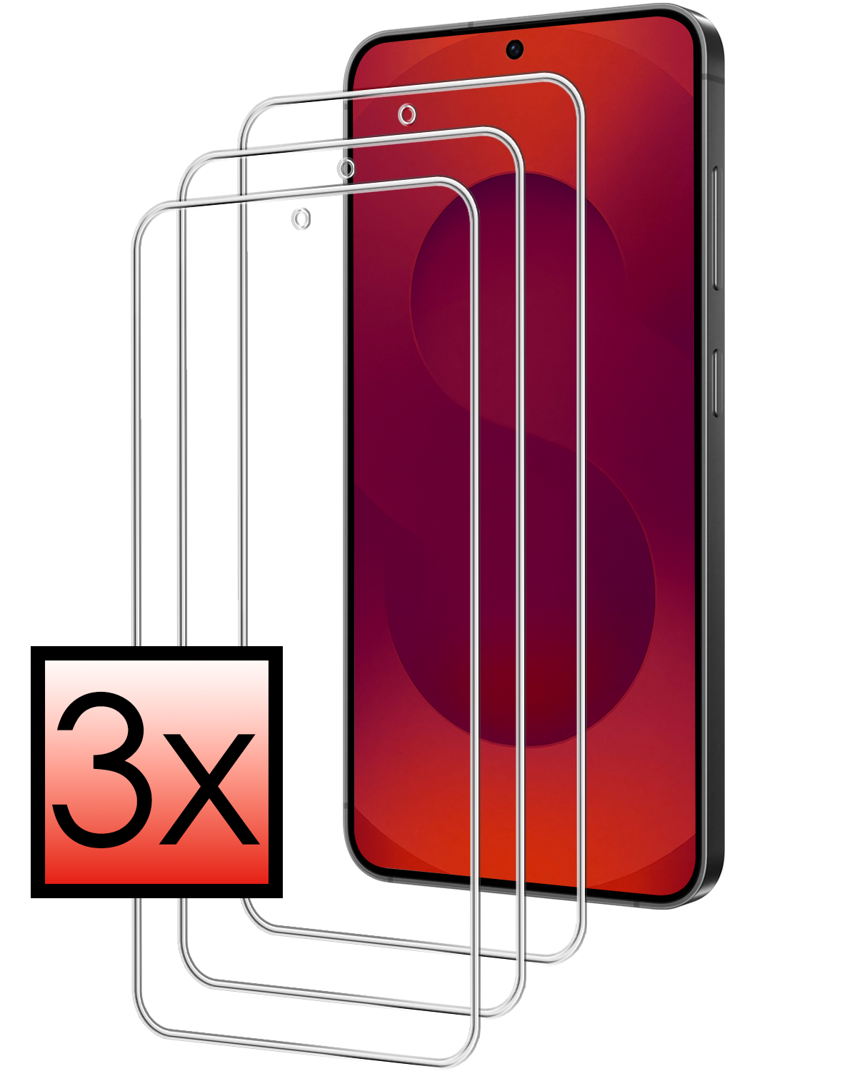 NoXx NoXx Samsung Galaxy S25 FE Screenprotector Glas - 3 PACK