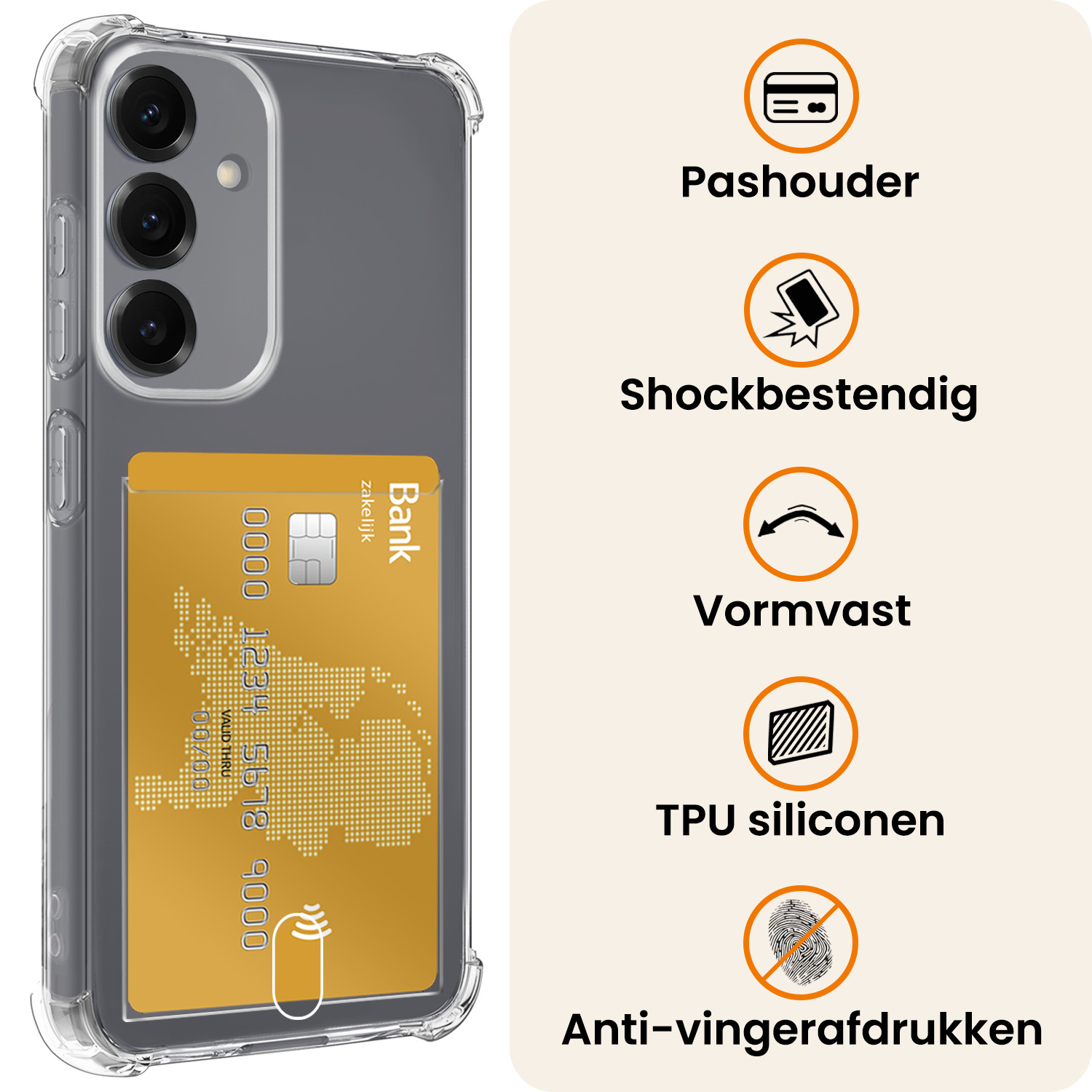 Nomfy Nomfy Samsung Galaxy S25 FE Hoesje Pashouder - 2 PACK