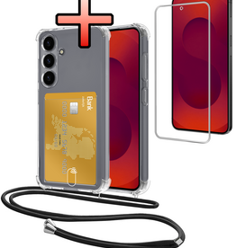 NoXx NoXx Samsung Galaxy S25 FE Hoesje Pashouder met Koord Met Screenprotector