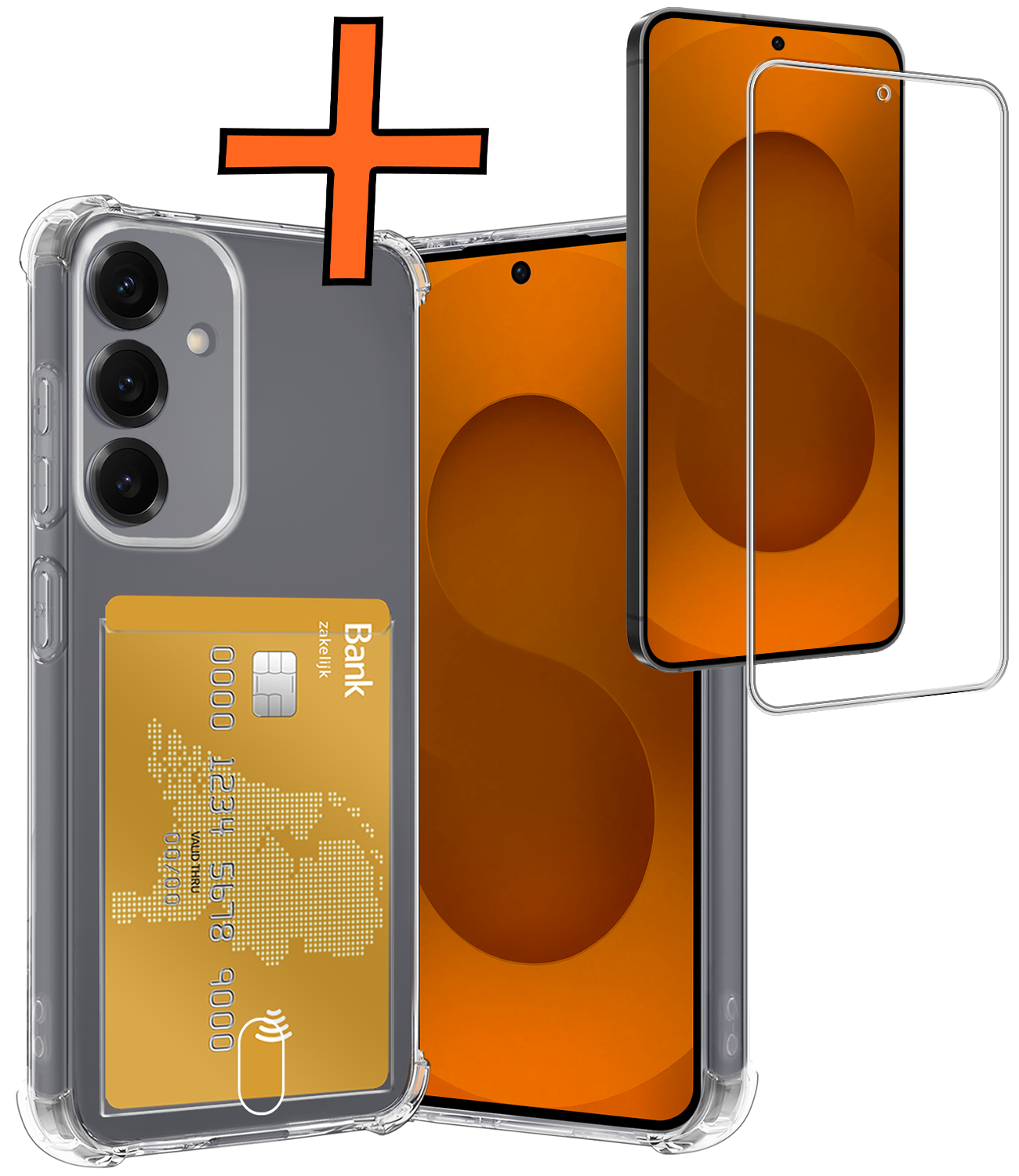 Nomfy Nomfy Samsung Galaxy S25 FE Hoesje Pashouder Met Screenprotector