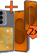 Nomfy Nomfy Samsung Galaxy S25 FE Hoesje Pashouder Met 2x Screenprotector