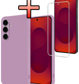 NoXx NoXx Samsung Galaxy S25 FE Hoesje Siliconen Met Screenprotector - Lila