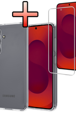 NoXx NoXx Samsung Galaxy S25 FE Hoesje Siliconen Met Screenprotector - Transparant