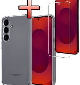 NoXx NoXx Samsung Galaxy S25 FE Hoesje Siliconen Met Screenprotector - Transparant