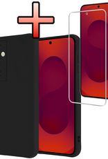 NoXx NoXx Samsung Galaxy S25 FE Hoesje Siliconen Met Screenprotector - Zwart