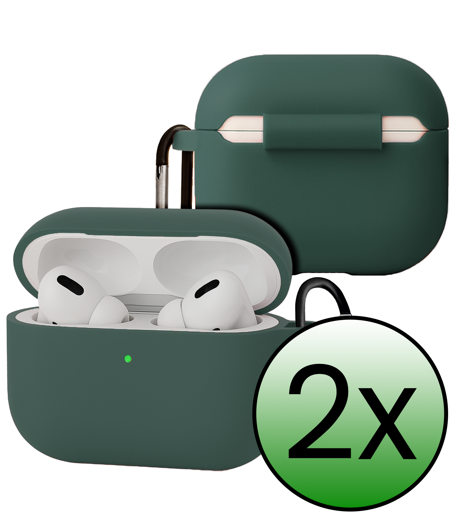 BASEY. BASEY. AirPods Pro 3 Hoesje - Donkergroen - 2 PACK
