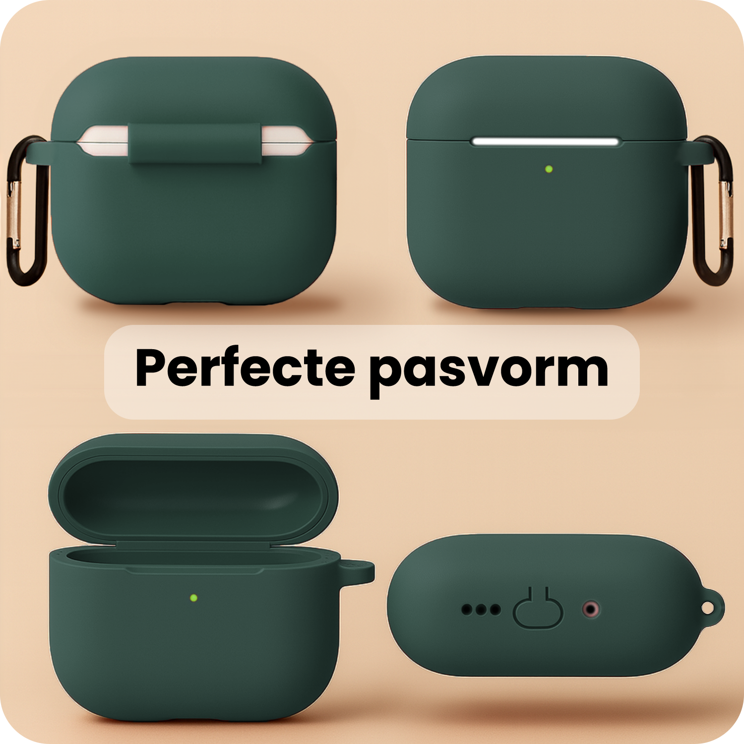 BASEY. BASEY. AirPods Pro 3 Hoesje - Donkergroen - 2 PACK