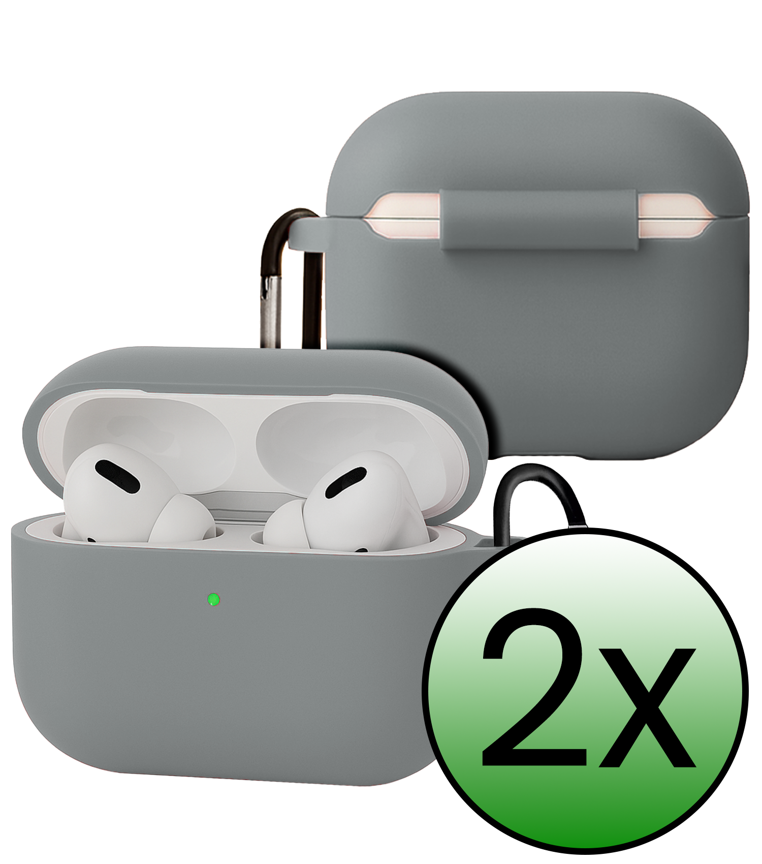 BASEY. BASEY. AirPods Pro 3 Hoesje - Grijs - 2 PACK