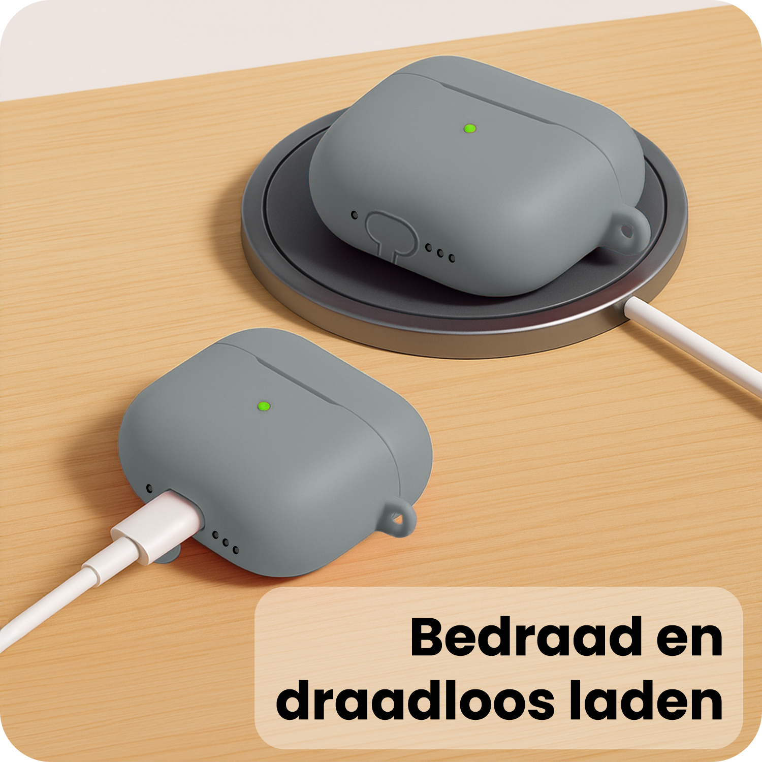 BASEY. BASEY. AirPods Pro 3 Hoesje - Grijs - 2 PACK