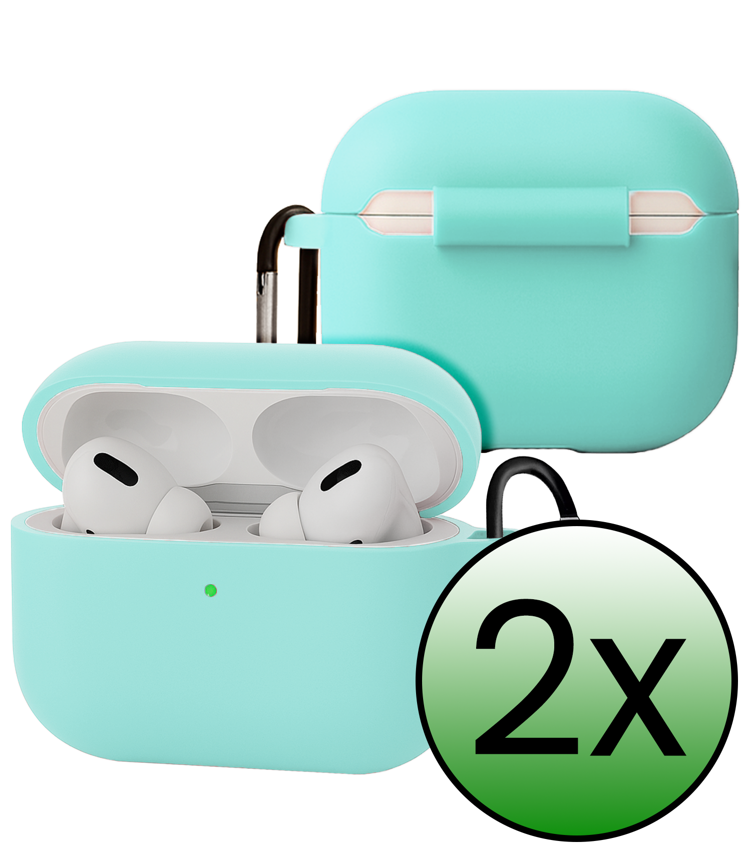 BASEY. BASEY. AirPods Pro 3 Hoesje - Mintgroen - 2 PACK