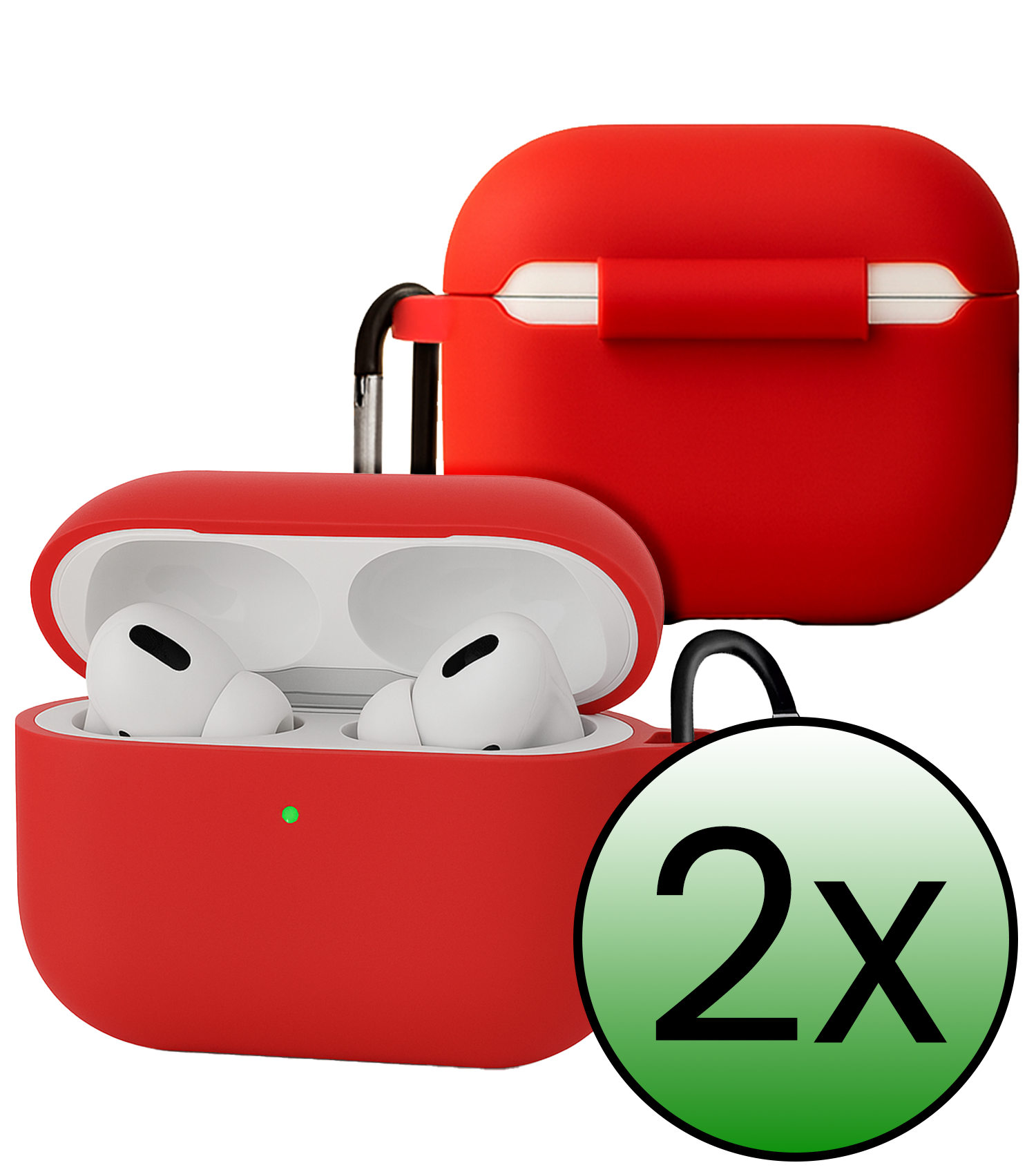 BASEY. BASEY. AirPods Pro 3 Hoesje - Rood - 2 PACK