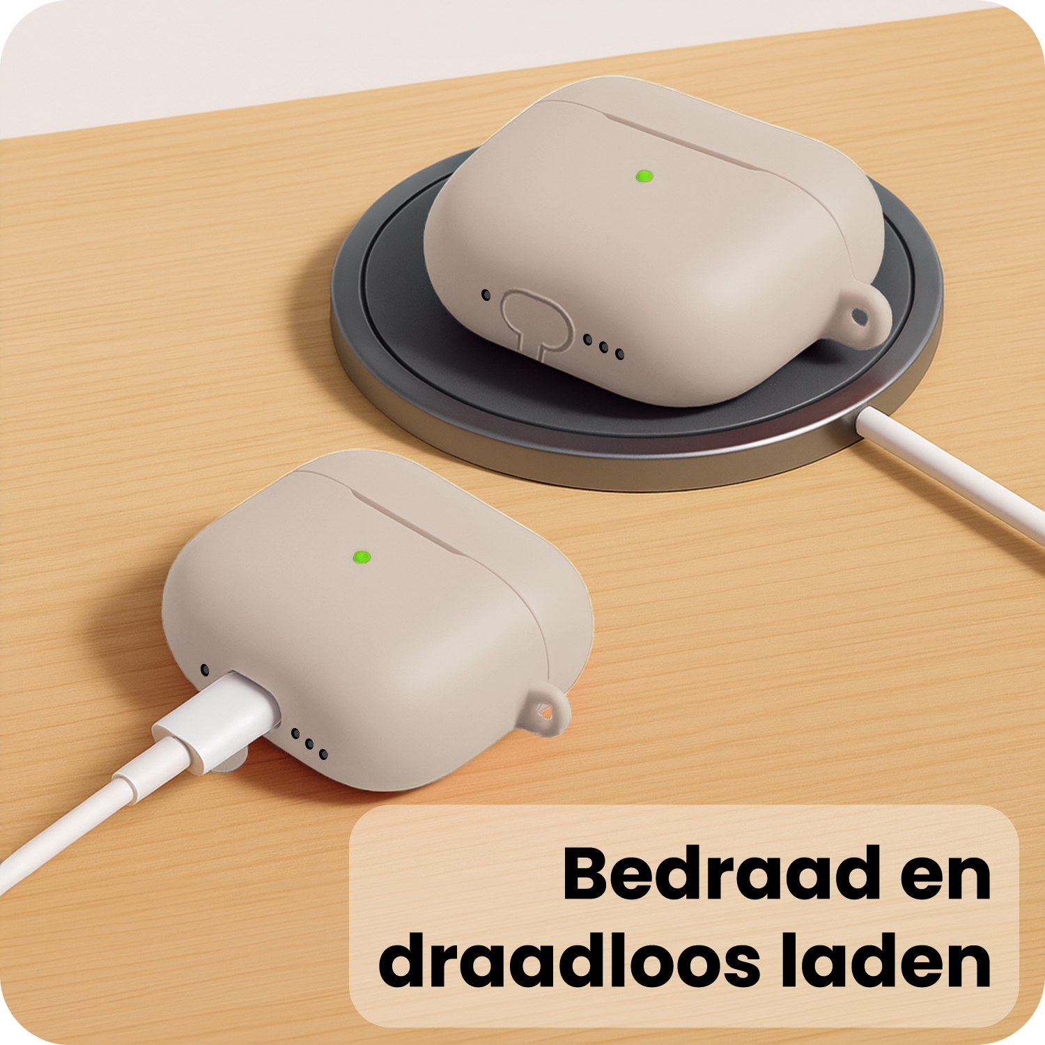 BASEY. BASEY. AirPods Pro 3 Hoesje - Zand - 2 PACK