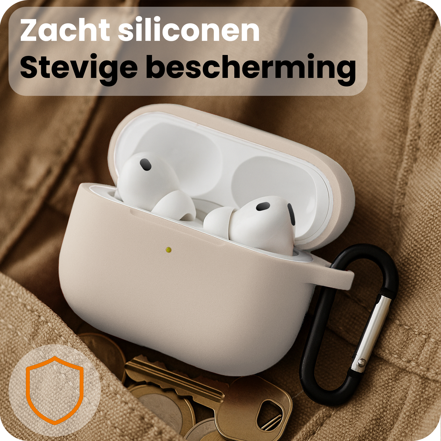Nomfy Nomfy AirPods Pro 3 Hoesje - Zand - 2 PACK