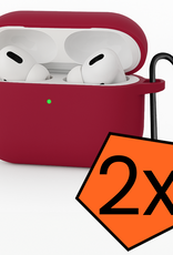 Nomfy Nomfy AirPods Pro 3 Hoesje - Wijnrood - 2 PACK
