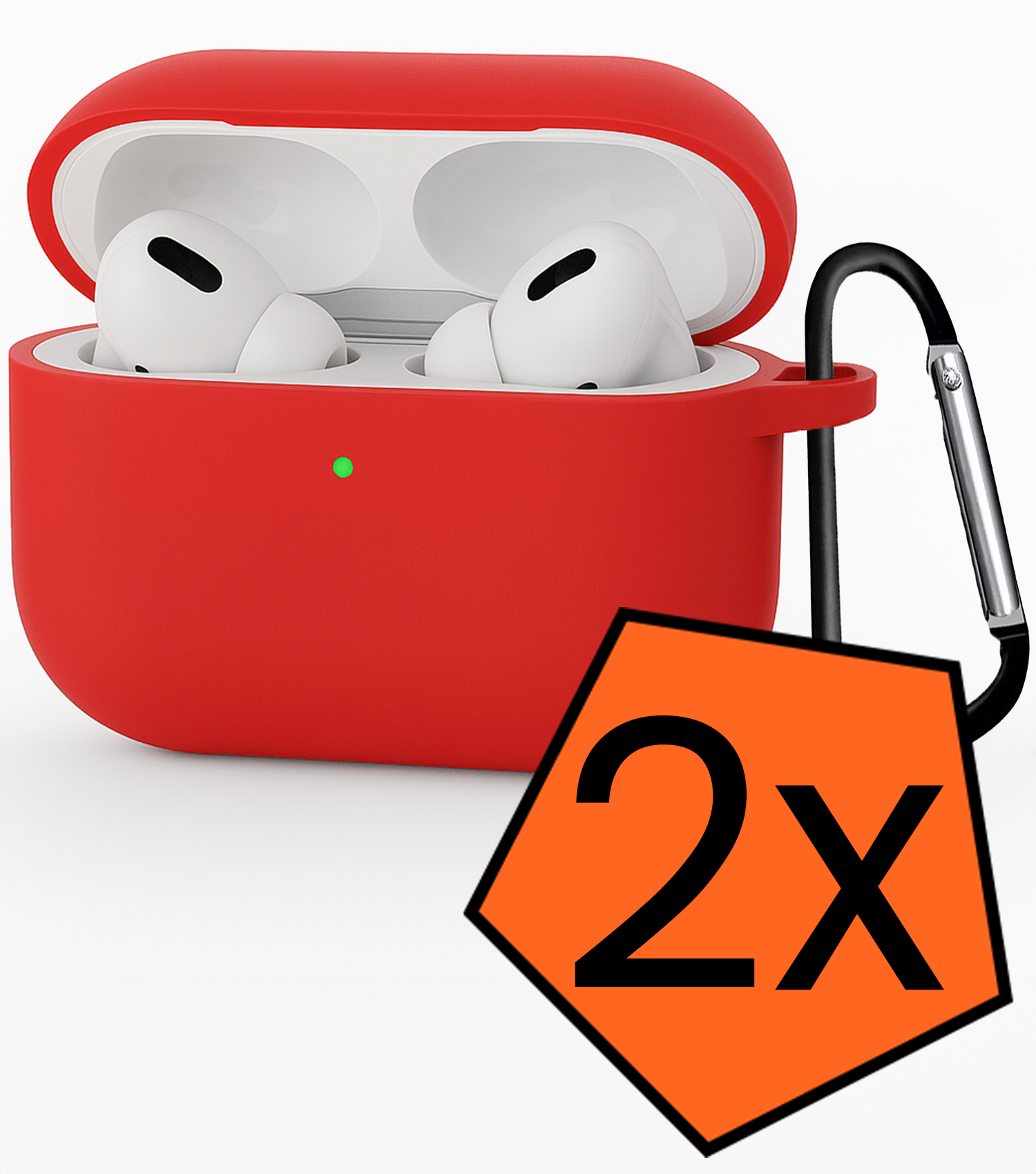 Nomfy Nomfy AirPods Pro 3 Hoesje - Rood - 2 PACK