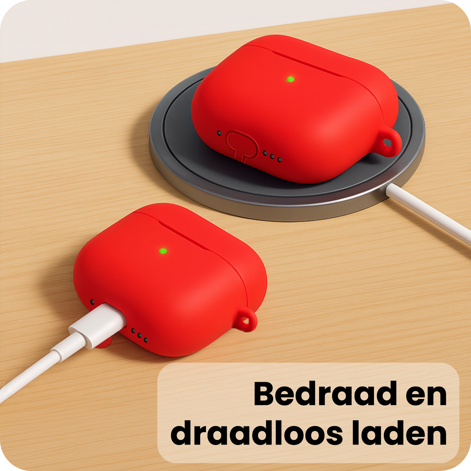 Nomfy Nomfy AirPods Pro 3 Hoesje - Rood - 2 PACK