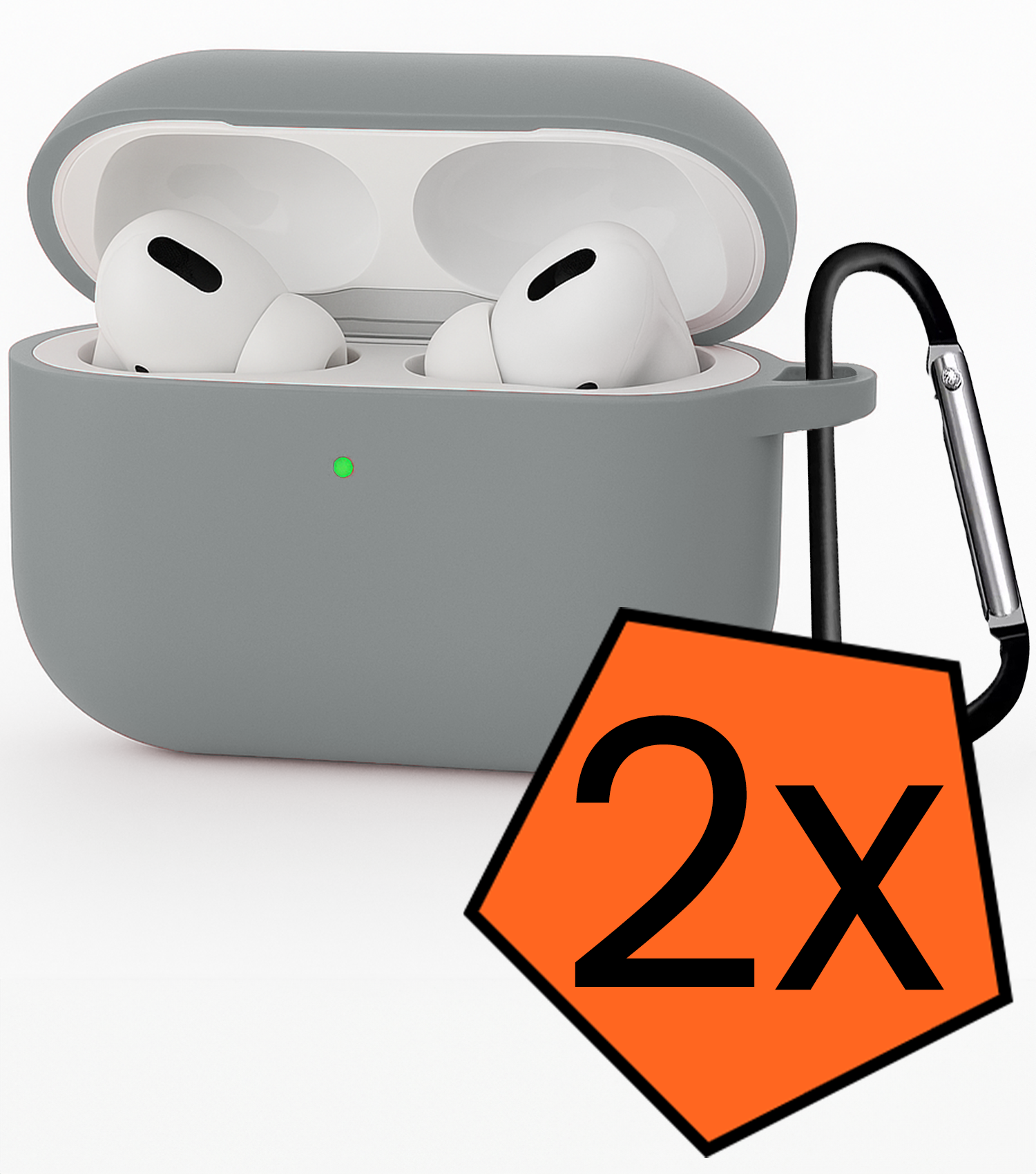 Nomfy Nomfy AirPods Pro 3 Hoesje - Grijs - 2 PACK