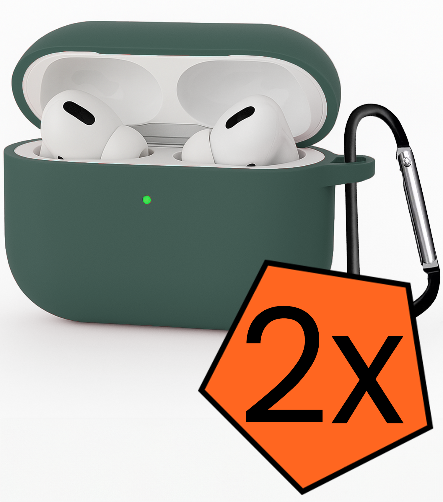 Nomfy Nomfy AirPods Pro 3 Hoesje - Donkergroen - 2 PACK