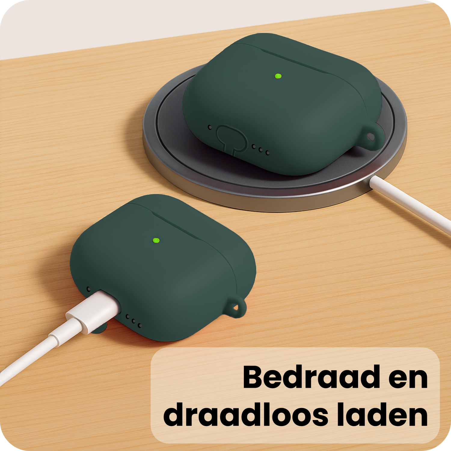 Nomfy Nomfy AirPods Pro 3 Hoesje - Donkergroen - 2 PACK