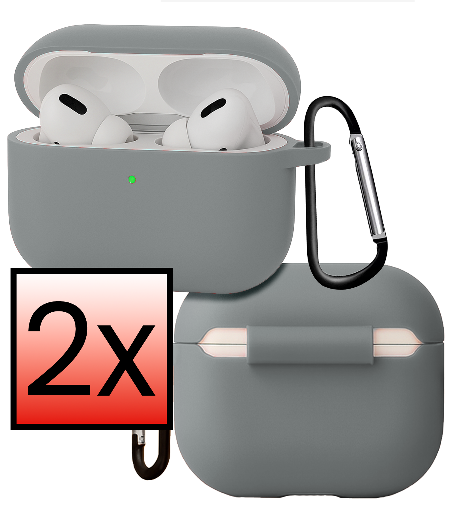 NoXx NoXx AirPods Pro 3 Hoesje - Grijs - 2 PACK
