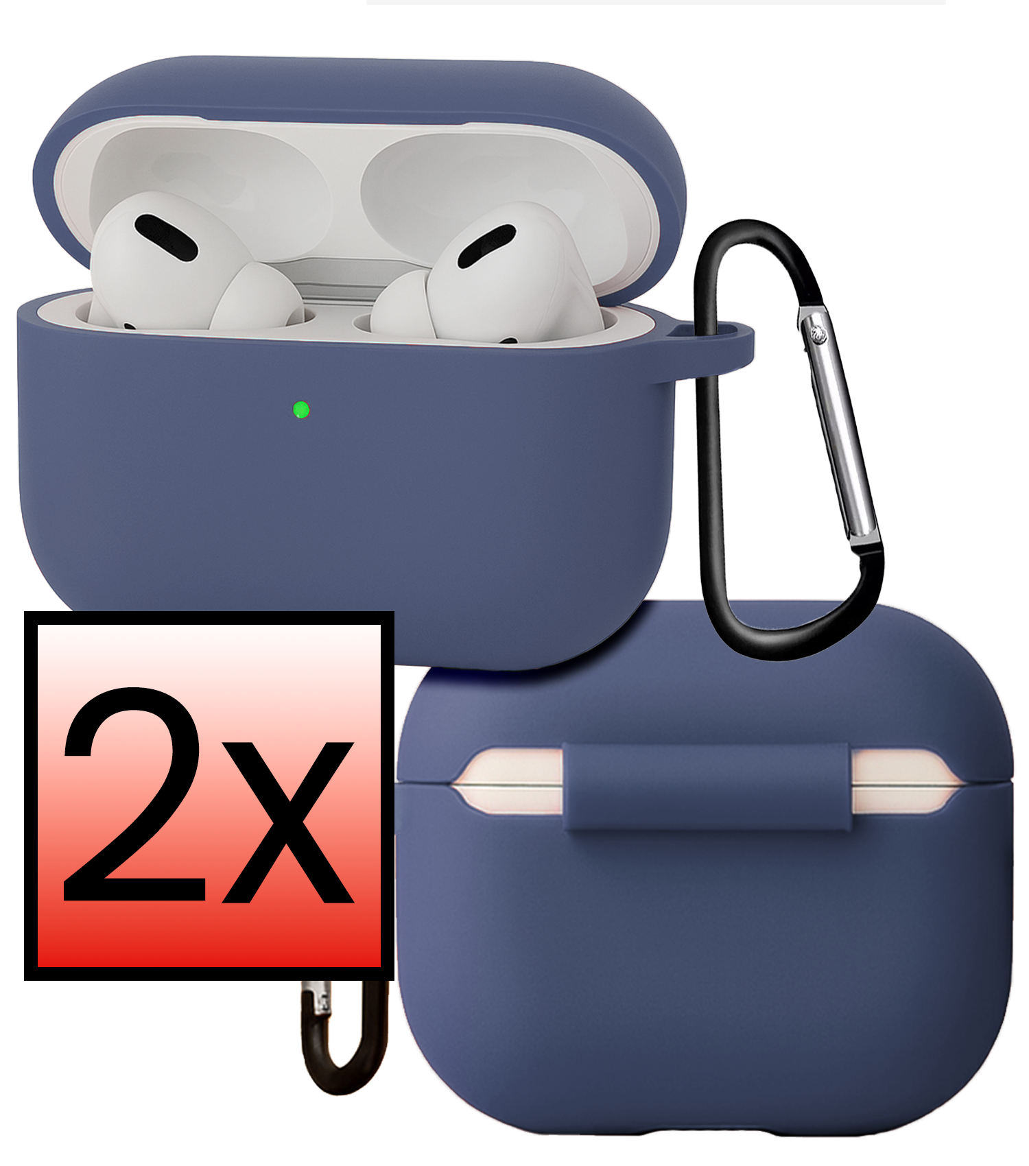 NoXx NoXx AirPods Pro 3 Hoesje - Grijsblauw - 2 PACK