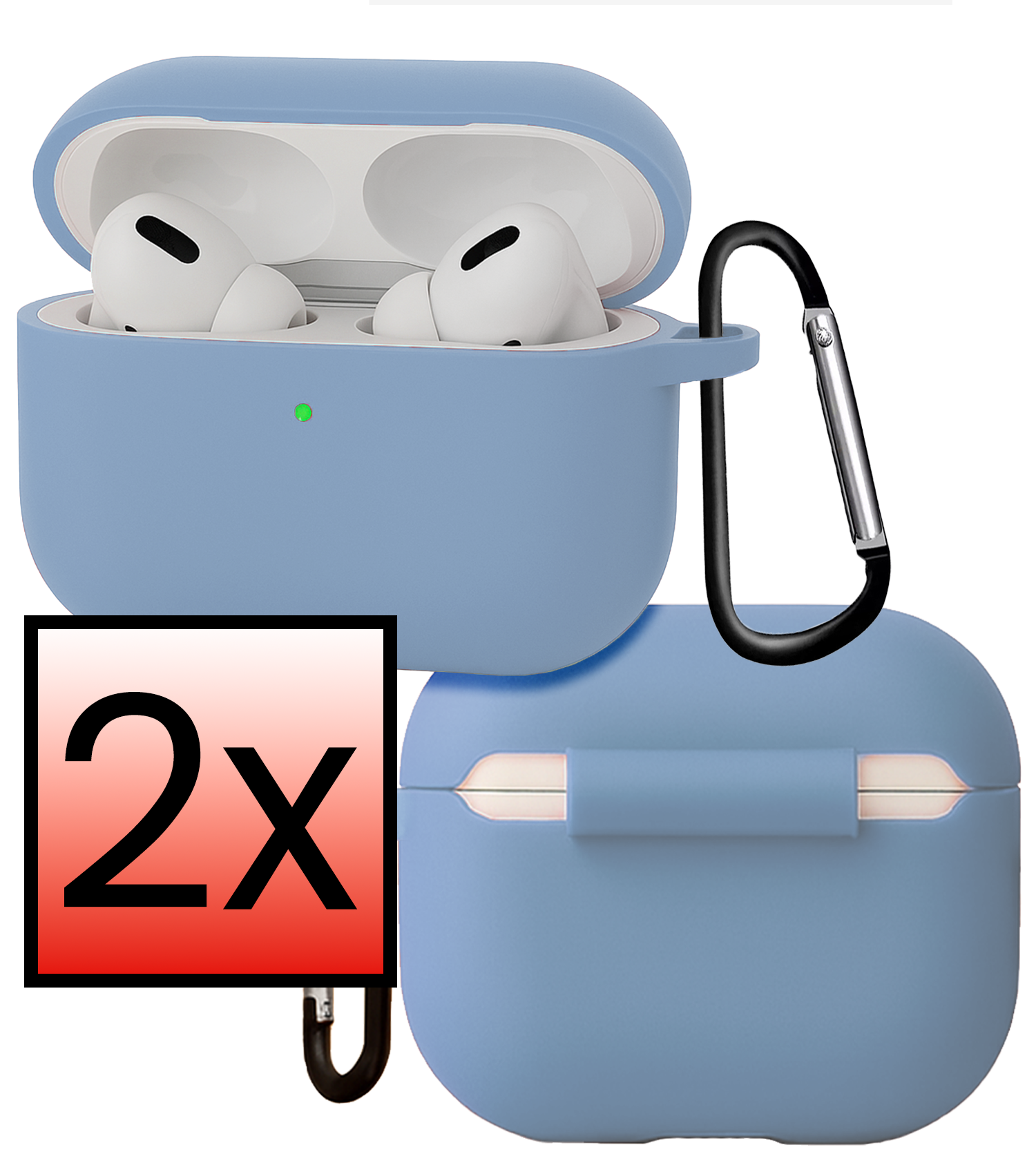 NoXx NoXx AirPods Pro 3 Hoesje - Lichtblauw - 2 PACK