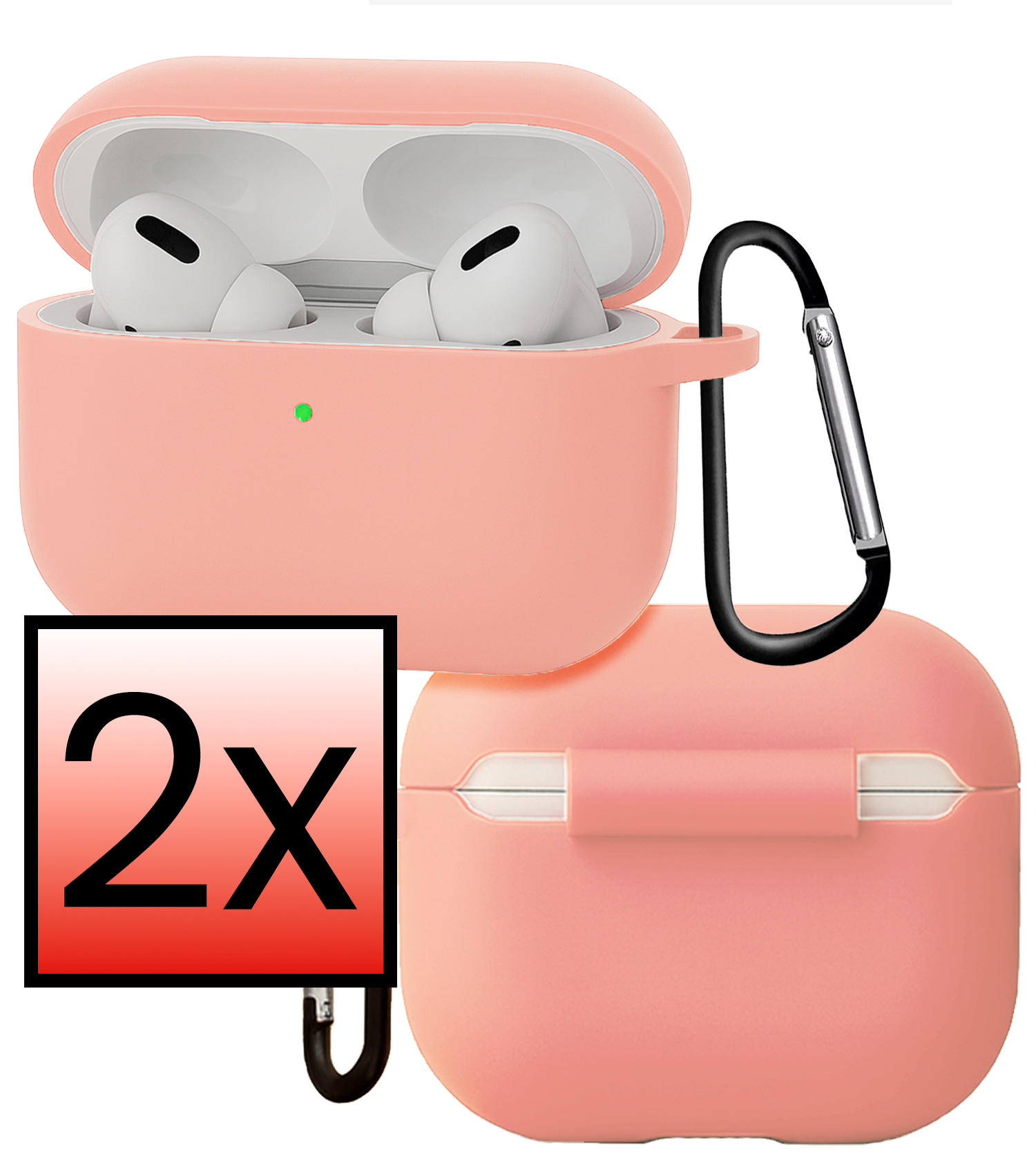 NoXx NoXx AirPods Pro 3 Hoesje - Lichtroze - 2 PACK