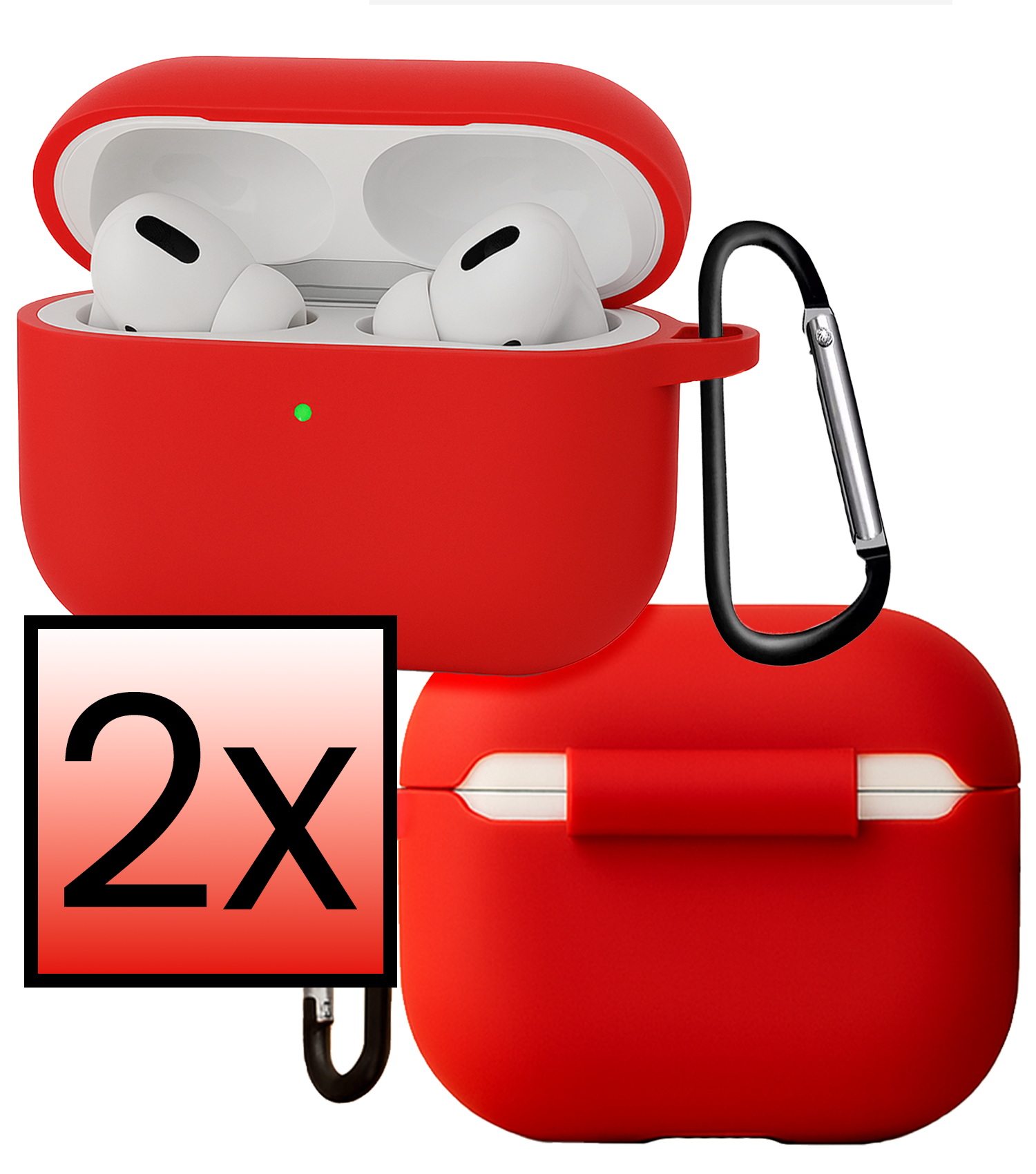 NoXx NoXx AirPods Pro 3 Hoesje - Rood - 2 PACK
