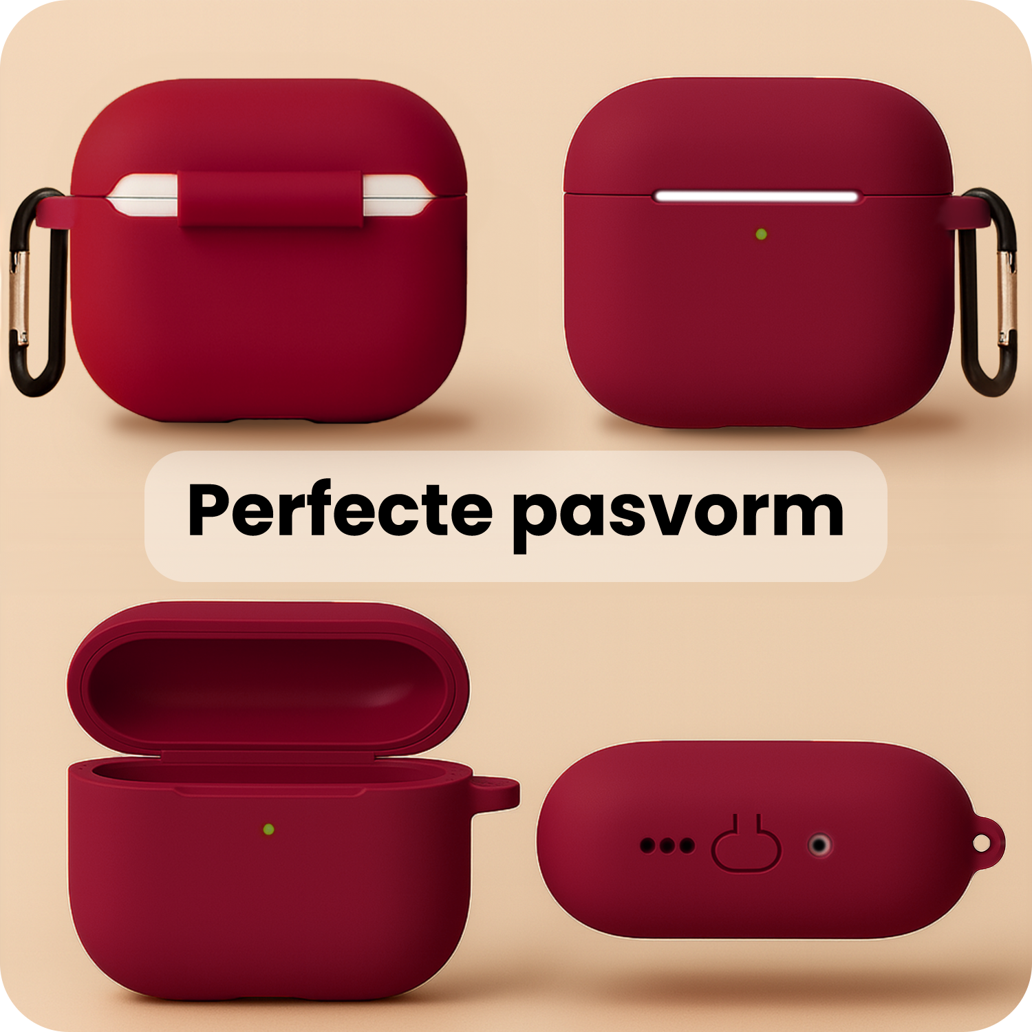 NoXx NoXx AirPods Pro 3 Hoesje - Wijnrood - 2 PACK