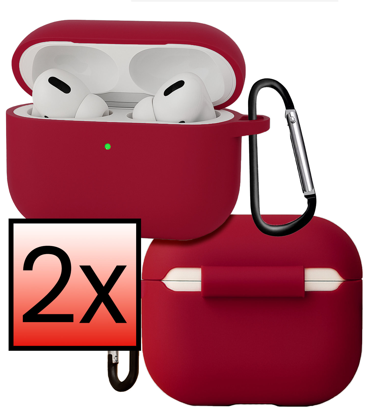 NoXx NoXx AirPods Pro 3 Hoesje - Wijnrood - 2 PACK