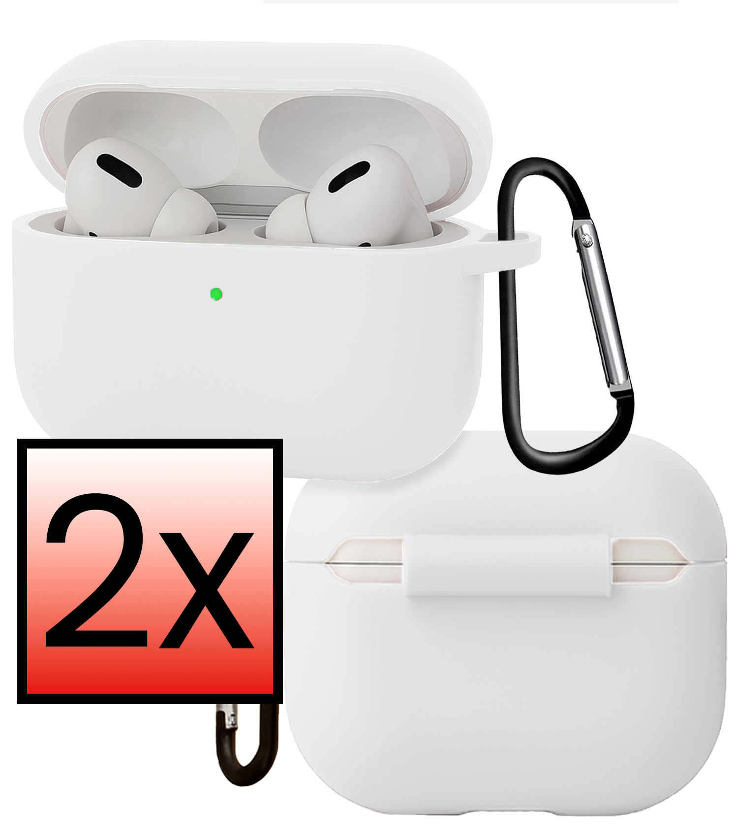 NoXx NoXx AirPods Pro 3 Hoesje - Wit - 2 PACK