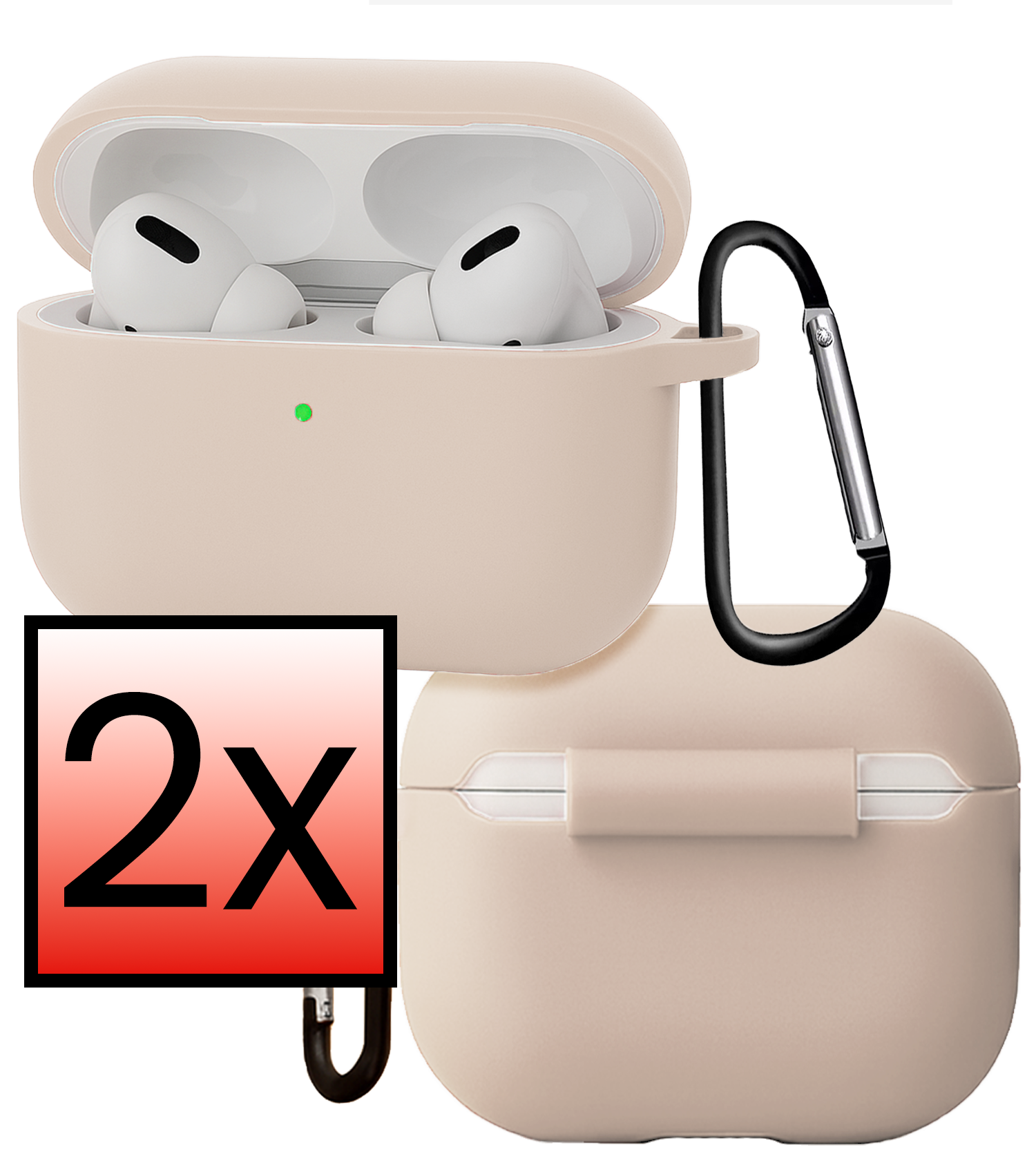 NoXx NoXx AirPods Pro 3 Hoesje - Zand - 2 PACK