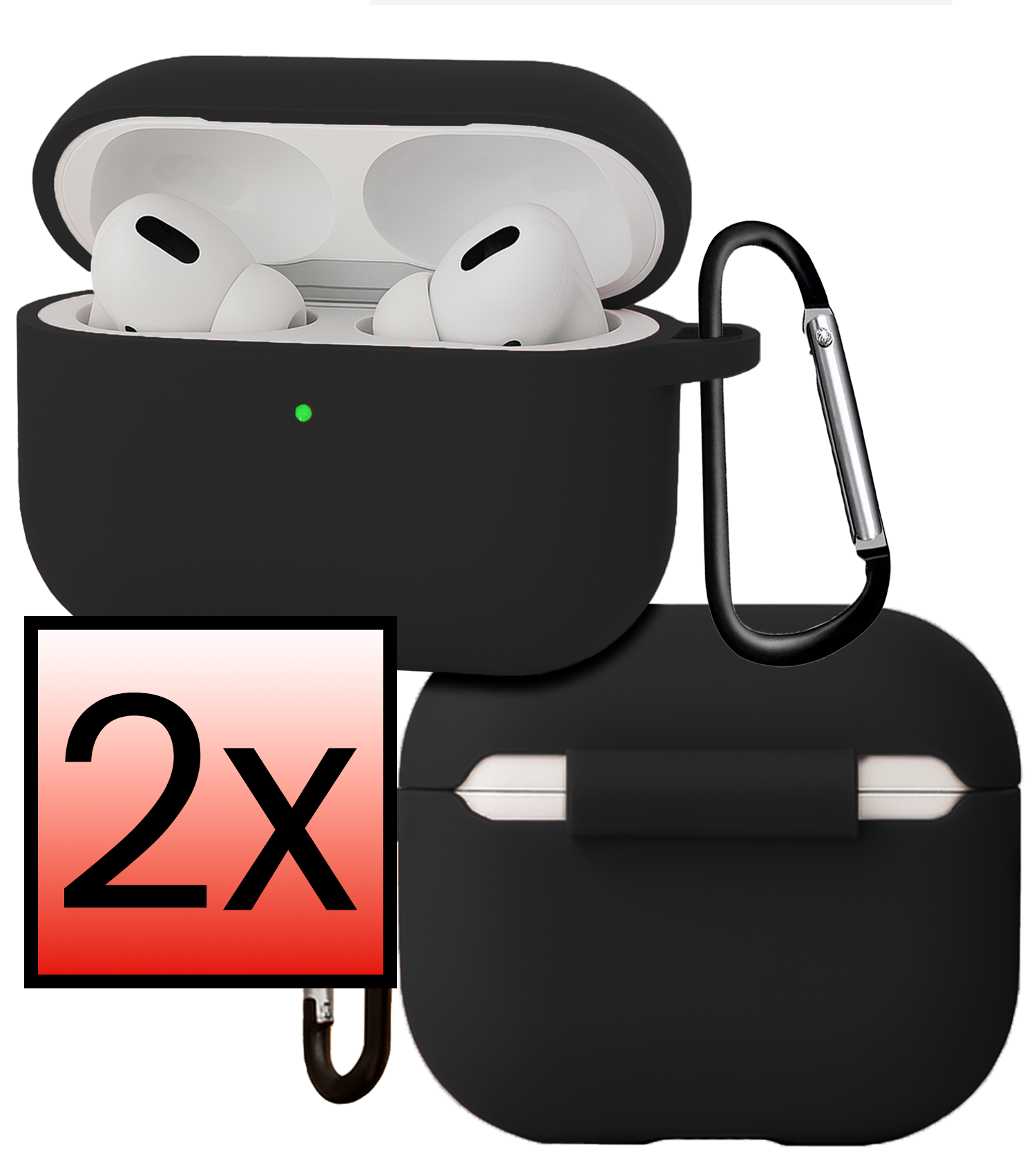 NoXx NoXx AirPods Pro 3 Hoesje - Zwart - 2 PACK