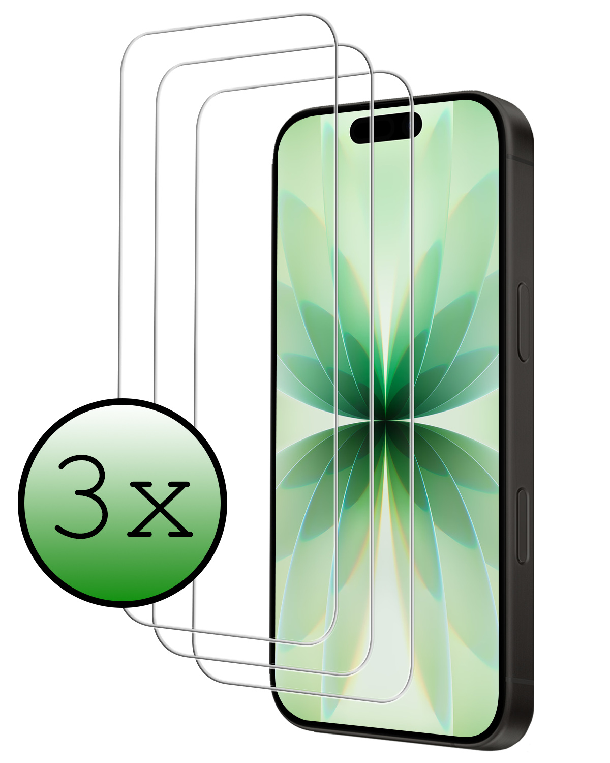 BASEY. BASEY. iPhone 17 Screenprotector Glas Met Dichte Notch - 3 PACK