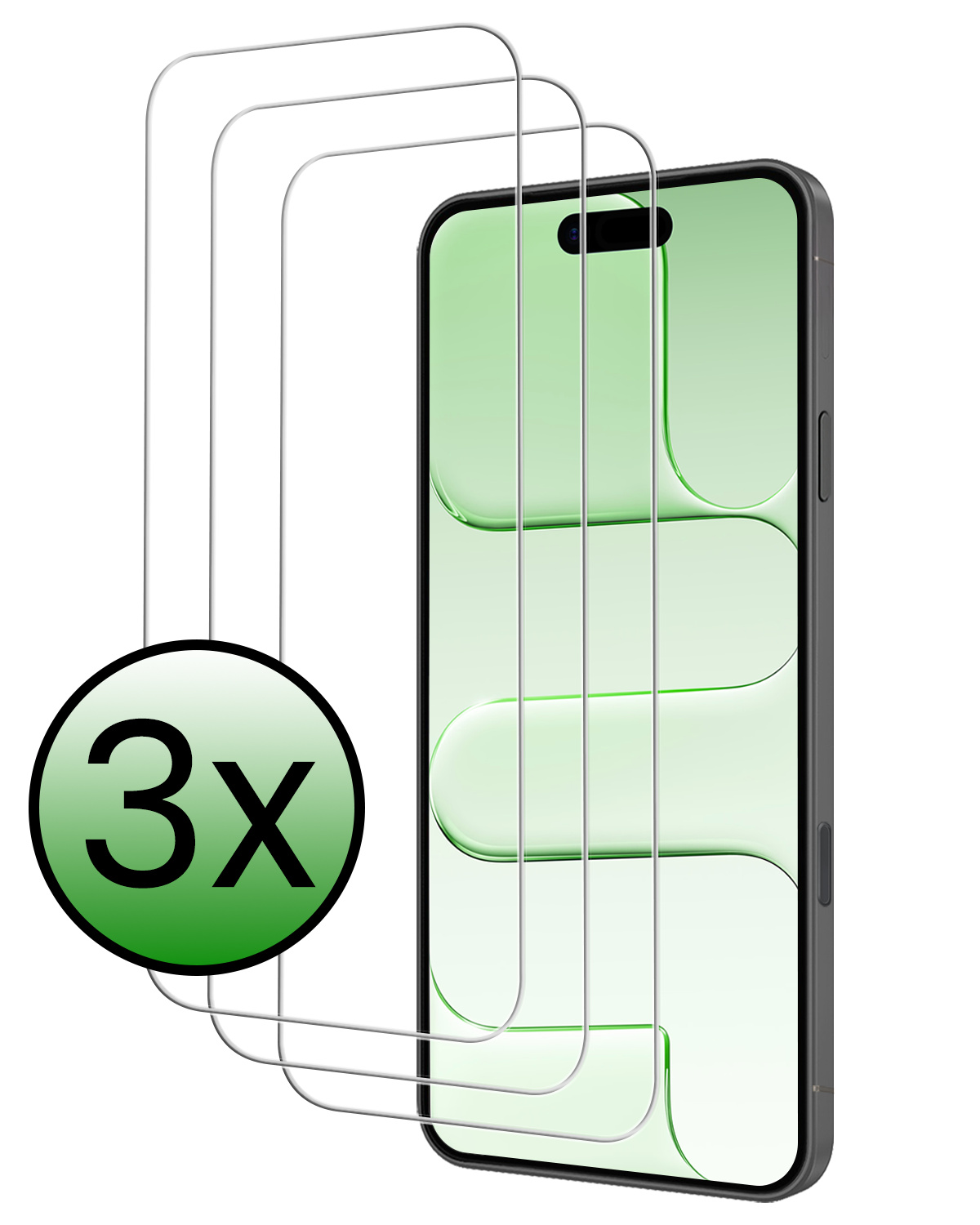 BASEY. BASEY. iPhone Air Screenprotector Glas Met Dichte Notch - 3 PACK